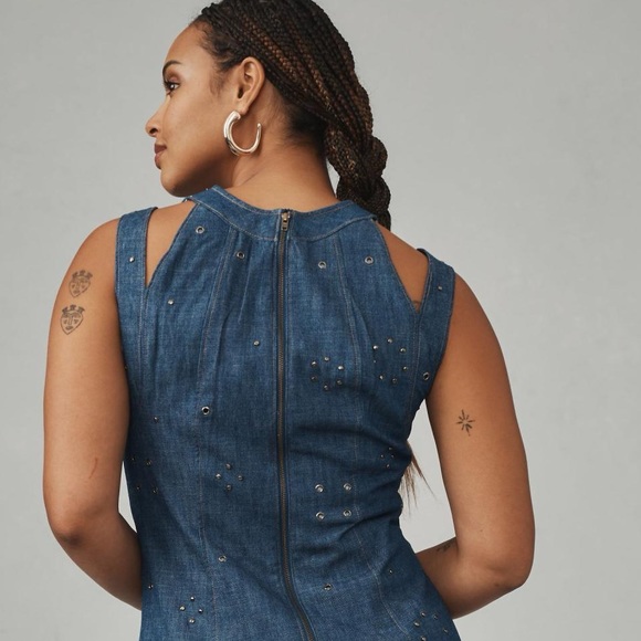 Anthropologie Grommet Denim Midi Dress - Picture 8 of 15